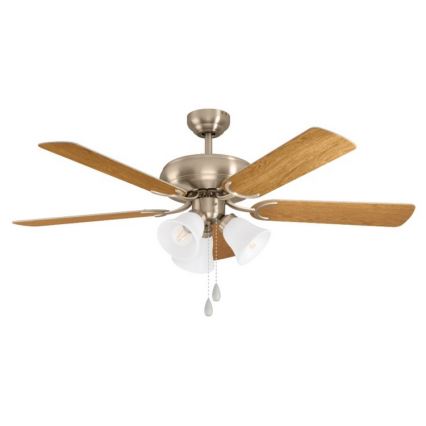Eglo 35077 - Stropný ventilátor LAS PALMAS 3xE27/40W/230V matný chróm/hnedá