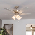Eglo 35077 - Stropný ventilátor LAS PALMAS 3xE27/40W/230V matný chróm/sivá