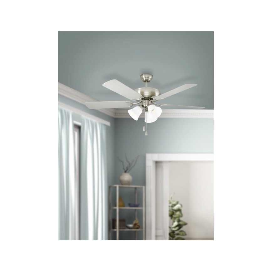 Eglo 35077 - Stropný ventilátor LAS PALMAS 3xE27/40W/230V matný chróm/sivá