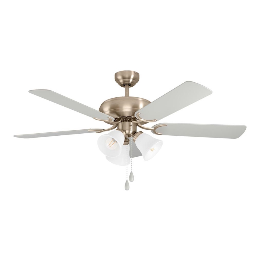 Eglo 35077 - Stropný ventilátor LAS PALMAS 3xE27/40W/230V matný chróm/sivá