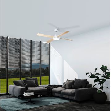 Eglo - LED Stmievateľný stropný ventilátor LED/20W/230V + diaľkové ovládanie biela