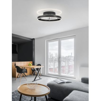 Eglo - LED Stmievateľný stropný ventilátor LED/35,6W/230V čierna + diaľkové ovládanie