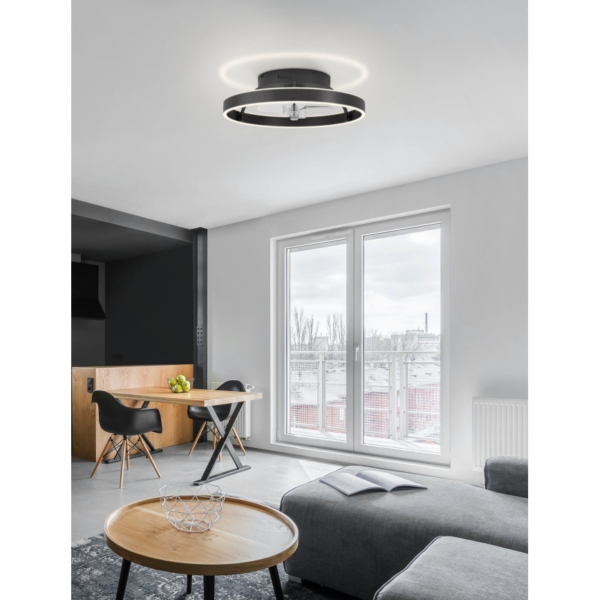 Eglo - LED Stmievateľný stropný ventilátor LED/35,6W/230V čierna + diaľkové ovládanie