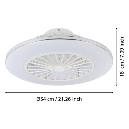 Eglo - stmievateľný LED stropný ventilátor 3xLED/12,6W/230V 2700-6500K priemer 55 cm biely + diaľkové ovládanie