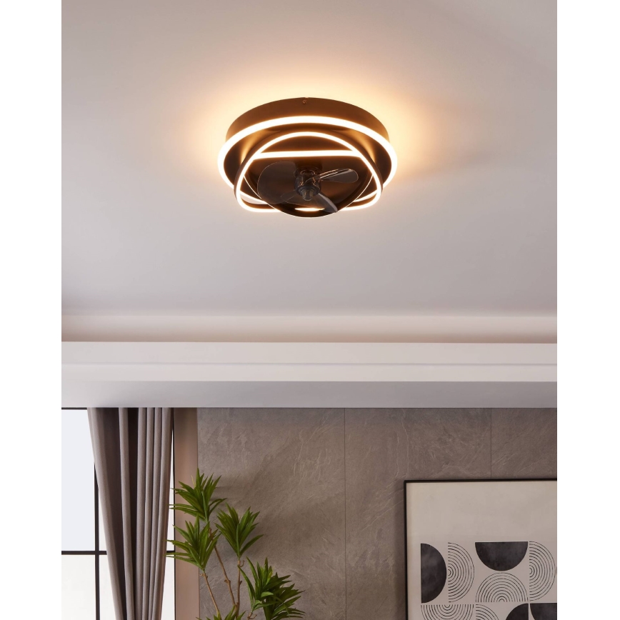 Eglo - LED Stmievateľný stropný ventilátor 4xLED/9W/230V 2700-6500K priemer 50 cm čierny + diaľkové ovládanie