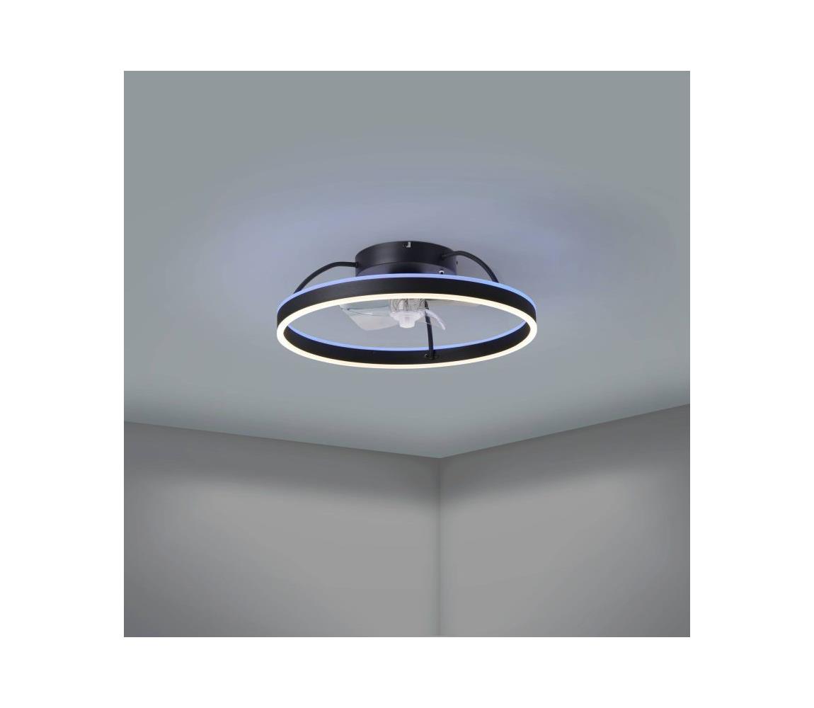 Eglo 35193 - LED RGBW stmievateľný stropný látor MALINSKA LED/36W/230V čierna + diaľkové ovládanie 35193