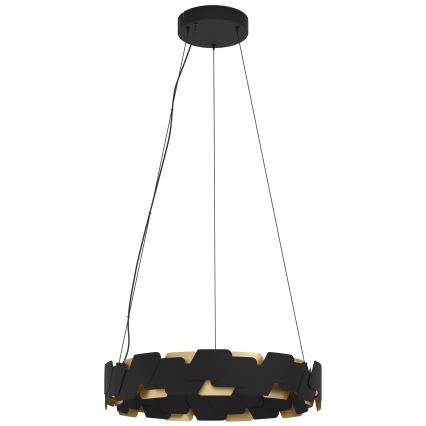 Eglo - LED Stmievateľný luster na lanku LED/72W/230V 3000K čierna/zlatá
