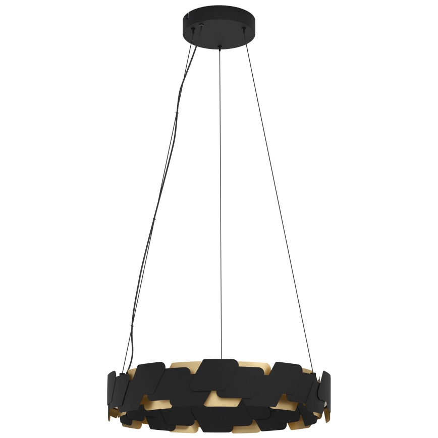 Eglo - LED Stmievateľný luster na lanku LED/72W/230V 3000K čierna/zlatá
