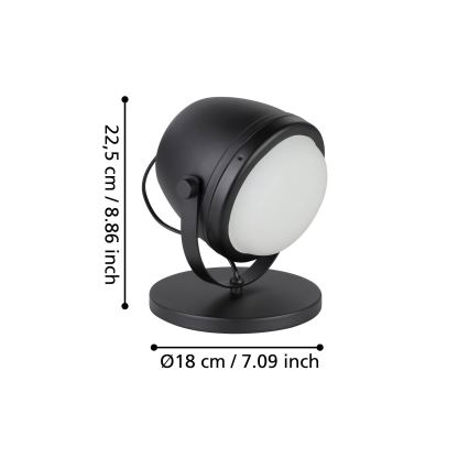 Eglo - Stolná lampa 1xE27/28W/230V čierna