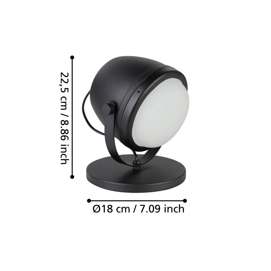 Eglo - Stolná lampa 1xE27/28W/230V čierna