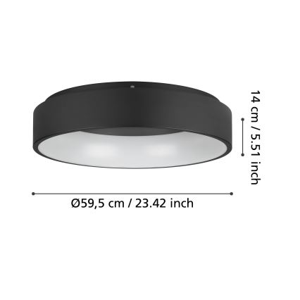 Eglo - LED Stmievateľné stropné svietidlo LED/35,2W/230V 3000K čierna