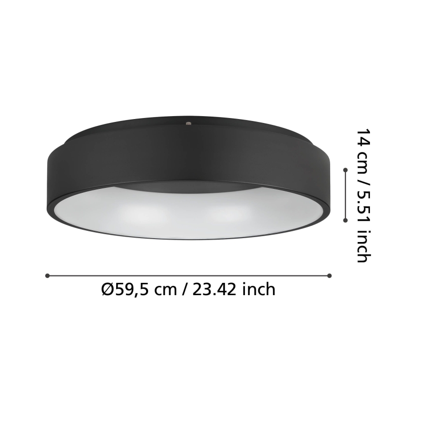 Eglo - LED Stmievateľné stropné svietidlo LED/35,2W/230V 3000K čierna