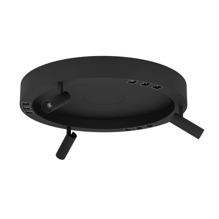 Eglo - LED Stmievateľné stropné svietidlo 3xLED/8W/230V + 3xLED/8,5W 3000K čierna + diaľkové ovládanie