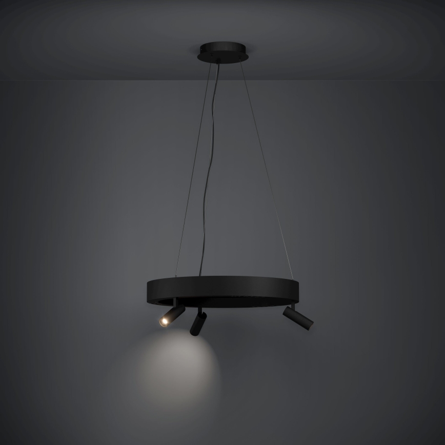 Eglo - LED Stmievateľný luster na lanku 3xLED/8W/230V + 3xLED/8,5W 3000K čierna + diaľkové ovládanie