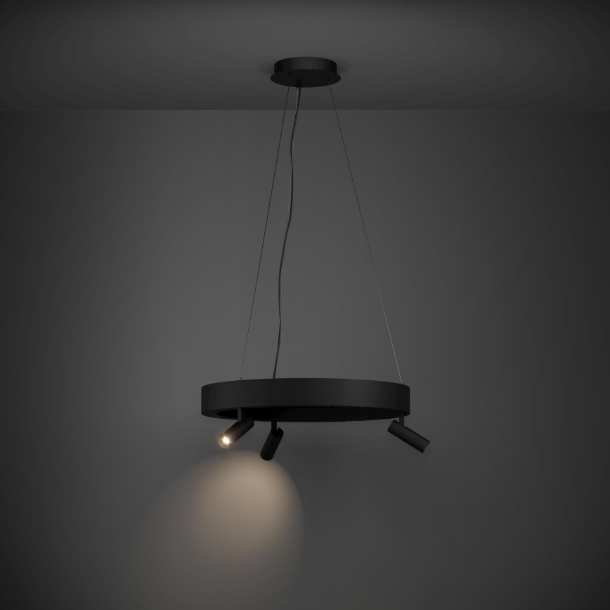 Eglo - LED Stmievateľný luster na lanku 3xLED/8W/230V + 3xLED/8,5W 3000K čierna + diaľkové ovládanie