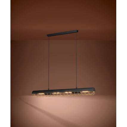 Eglo - Luster na lanku 4xE27/40W/230V čierna/zlatá