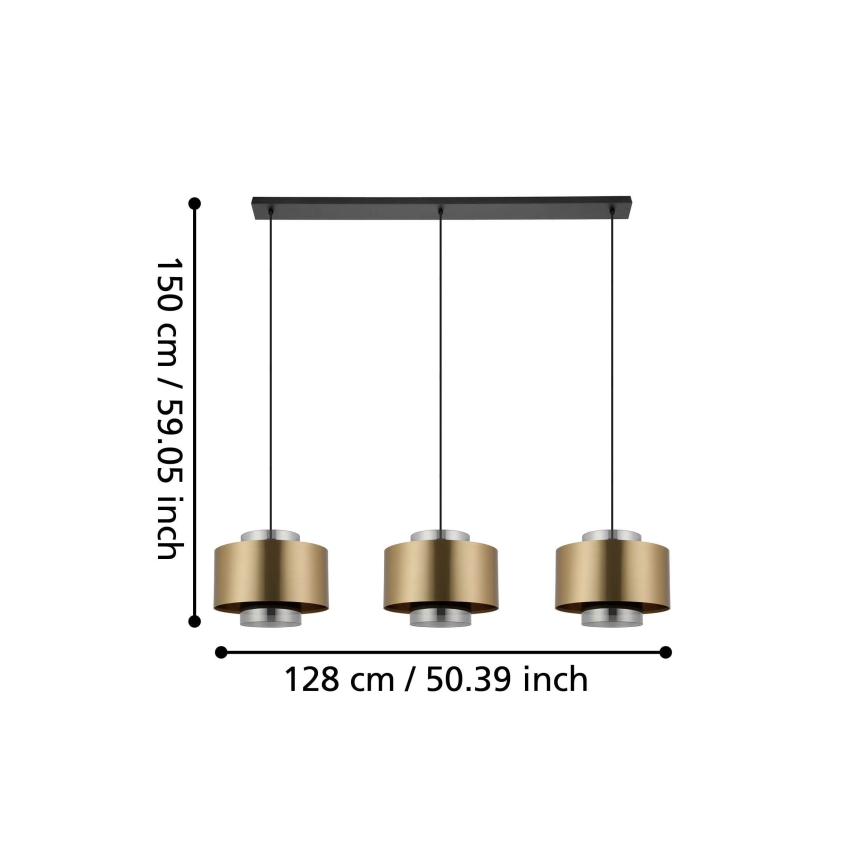 Eglo - Luster na lanku 3xE27/40W/230V zlatá