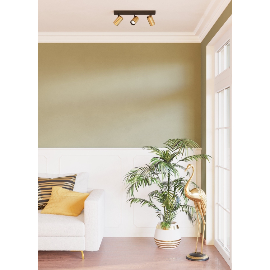 Eglo - LED Bodové svietidlo 3xGU10/4,5W/230V 3000K čierna/zlatá
