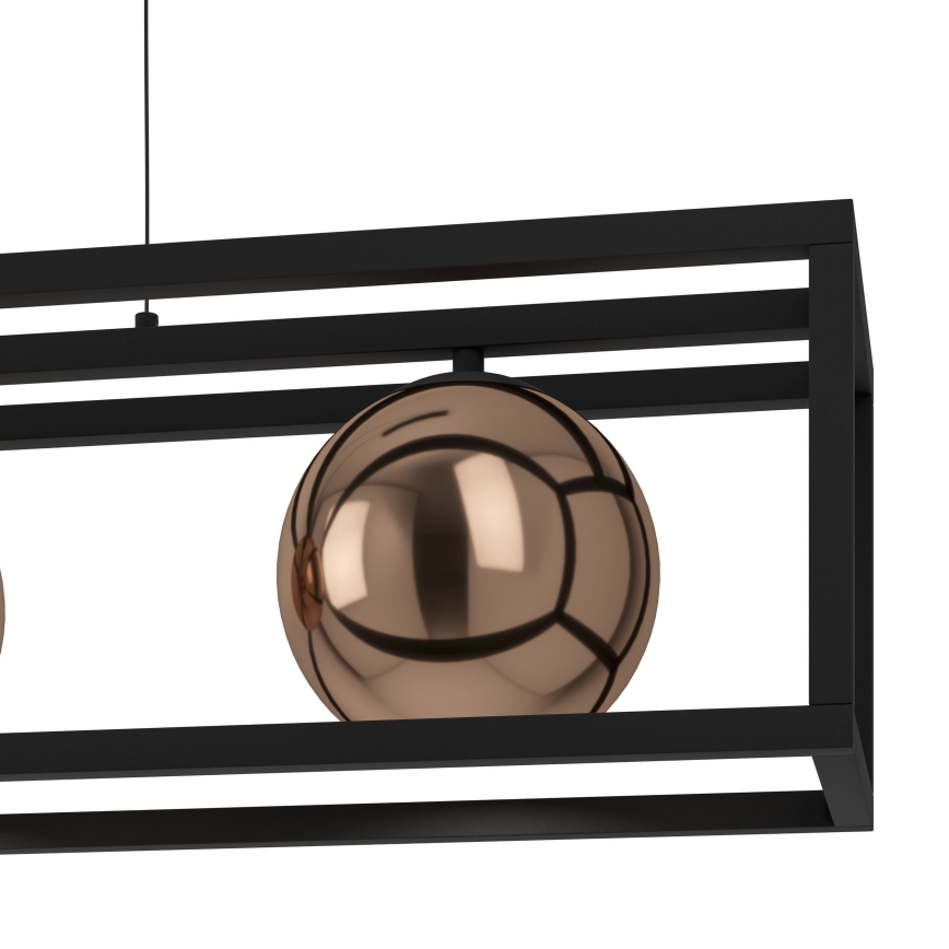 Eglo - Luster na lanku 3xE27/40W/230V medená/čierna