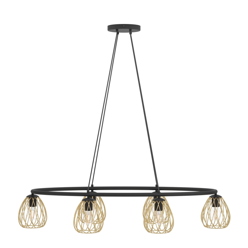 Eglo - Luster na lanku 6xE27/40W/230V čierna/zlatá