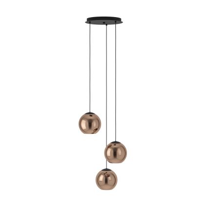 Eglo - Luster na lanku 3xE27/40W/230V medená
