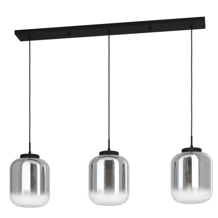 Eglo - Luster na lanku 3xE27/40W/230V dymová
