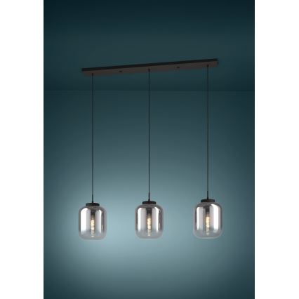 Eglo - Luster na lanku 3xE27/40W/230V dymová