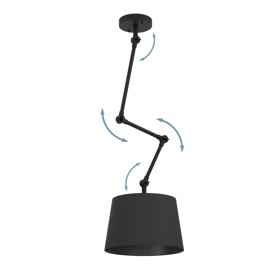 Eglo - Luster na tyči 1xE27/40W/230V čierna