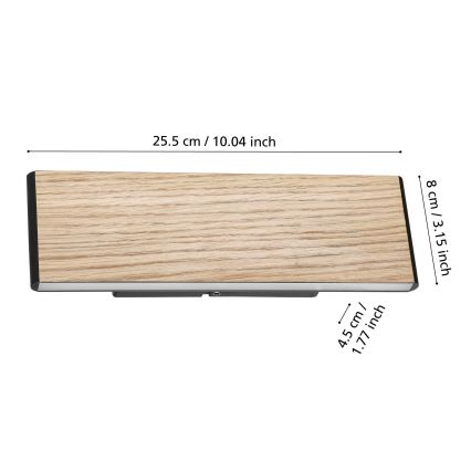 Eglo - LED Nástenné svietidlo 2xLED/4,2W/230V 3000K dub