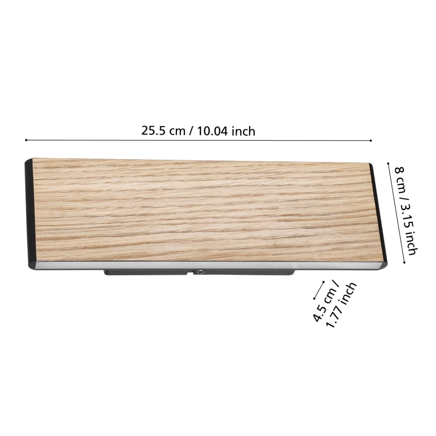 Eglo - LED Nástenné svietidlo 2xLED/4,2W/230V 3000K dub
