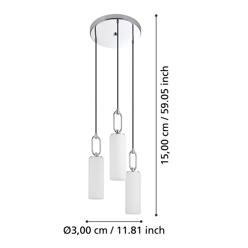 Eglo - Luster na lanku 3xE27/40W/230V lesklý chróm