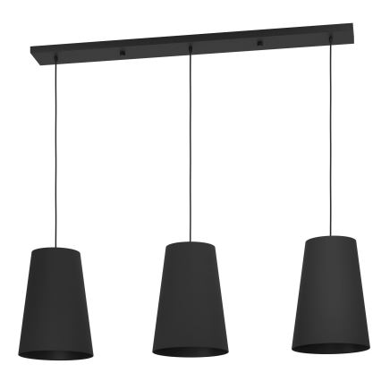 Eglo - Luster na lanku 3xE27/40W/230V čierna