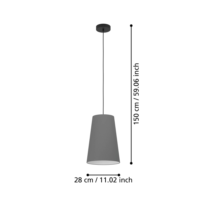Eglo - Luster na lanku 1xE27/40W/230V šedá
