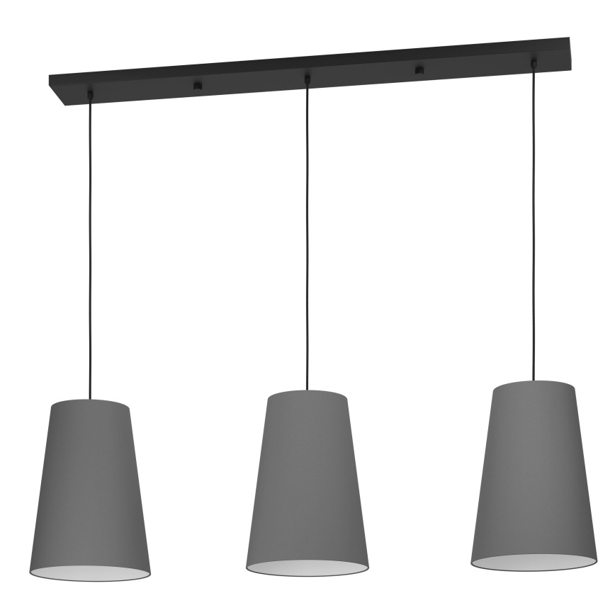 Eglo - Luster na lanku 3xE27/40W/230V šedá