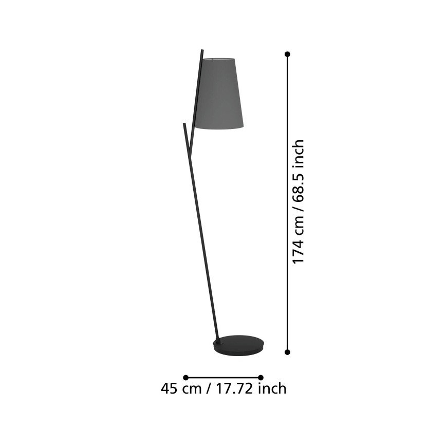 Eglo - Stojacia lampa 1xE27/40W/230V šedá