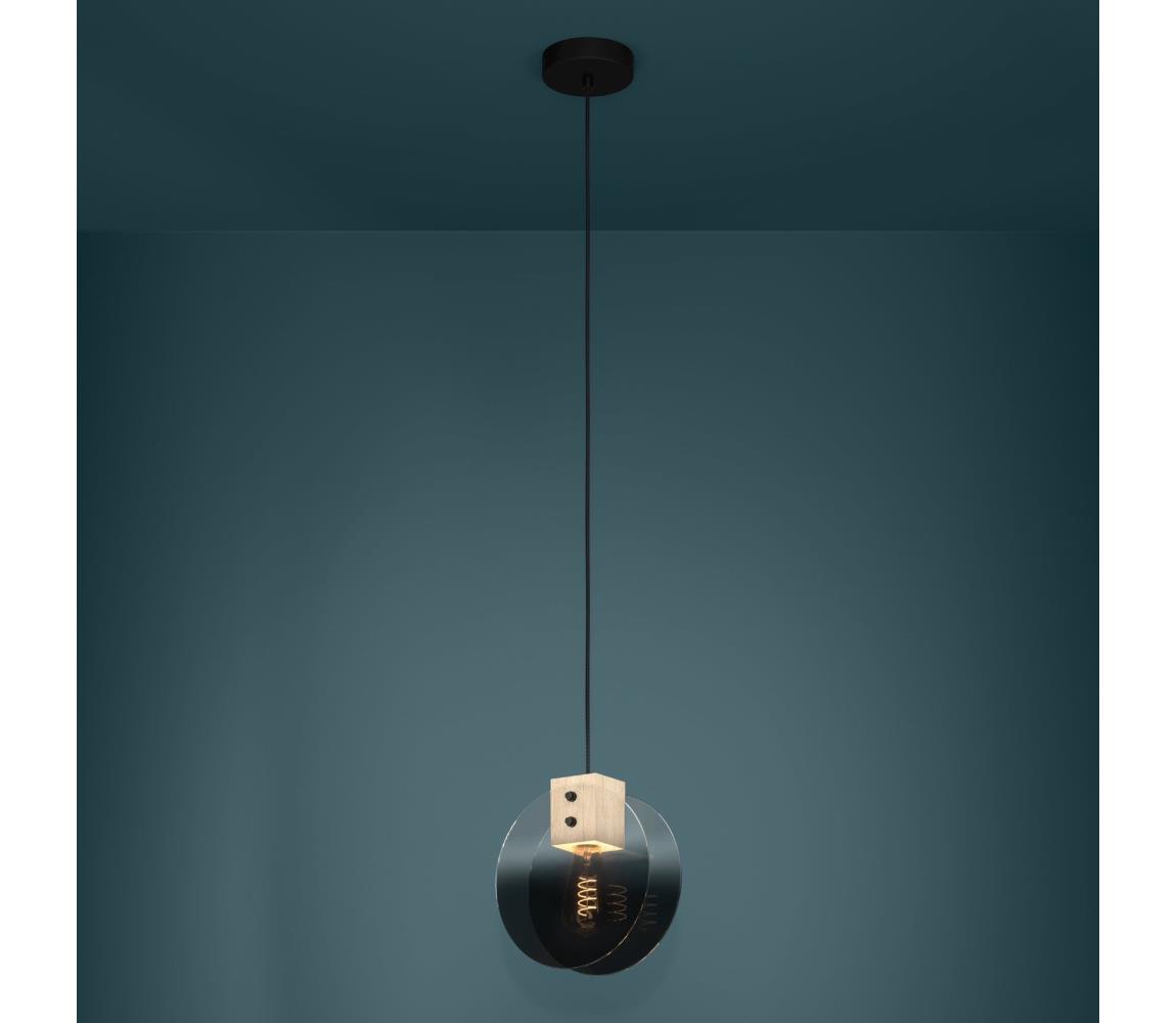 Eglo 390141 - Luster na lanku MILLENA 1xE27/40W/230V dymová