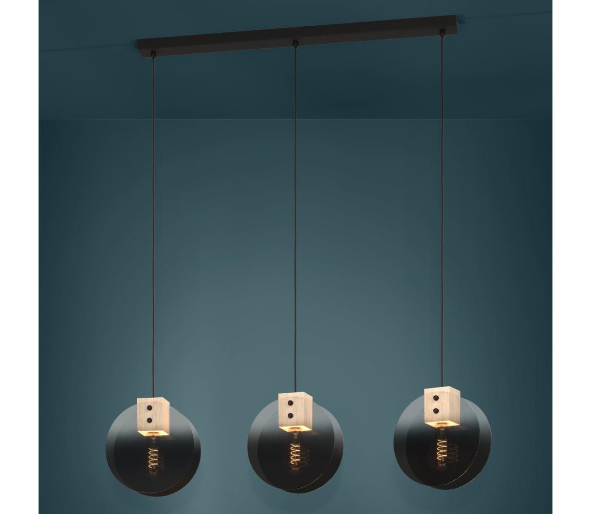 Eglo 390142 - Luster na lanku MILLENA 3xE27/40W/230V dymová
