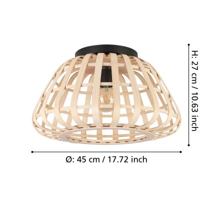 Eglo - Stropné svietidlo 1xE27/40W/230V bambus