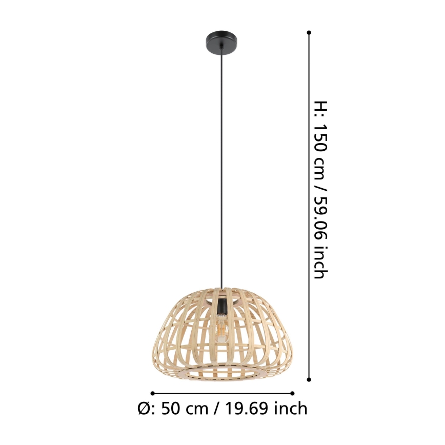 Eglo - Luster na lanku 1xE27/40W/230V pr. 50 cm bambus