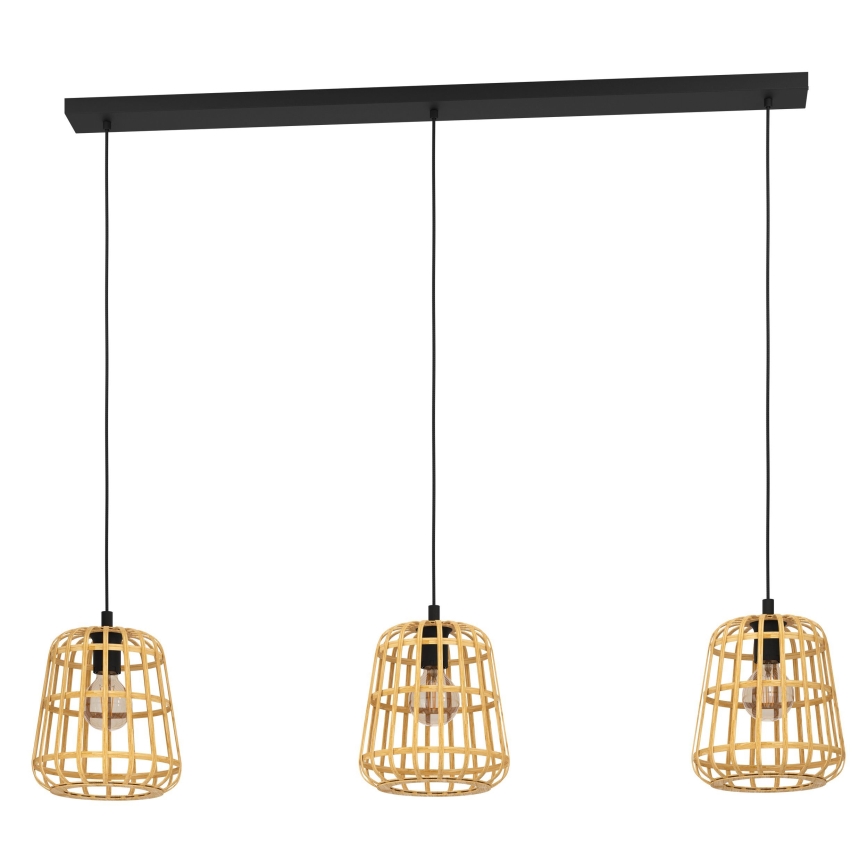 Eglo - Luster na lanku 3xE27/40W/230V bambus