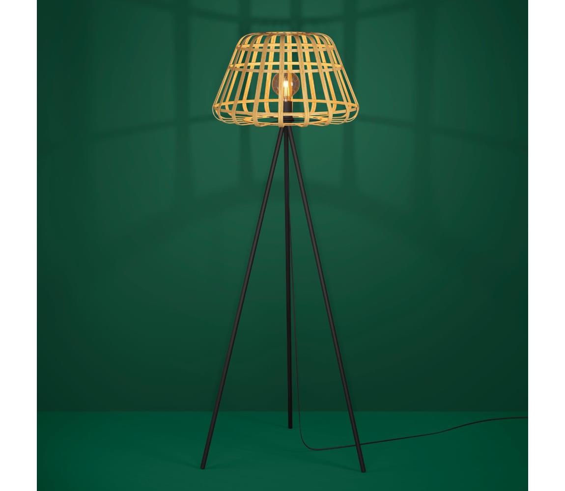 Eglo 390155 - Stojacia lampa MONTEZUELO 1xE27/40W/230V hnedá