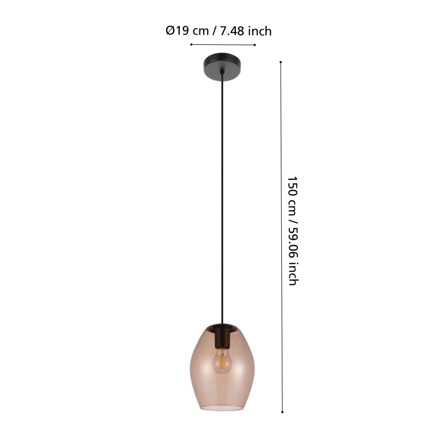 Eglo - Luster na lanku 1xE27/40W/230V hnedá