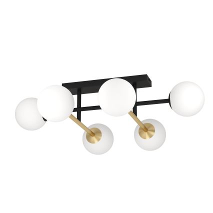 Eglo - Prisadený luster 6xE14/40W/230V zlatá/čierna