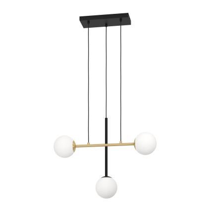 Eglo - Luster na lanku 3xE14/40W/230V zlatá/čierna