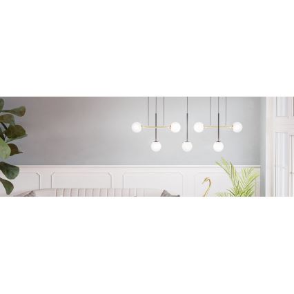 Eglo - Luster na lanku 7xE14/40W/230V zlatá/čierna