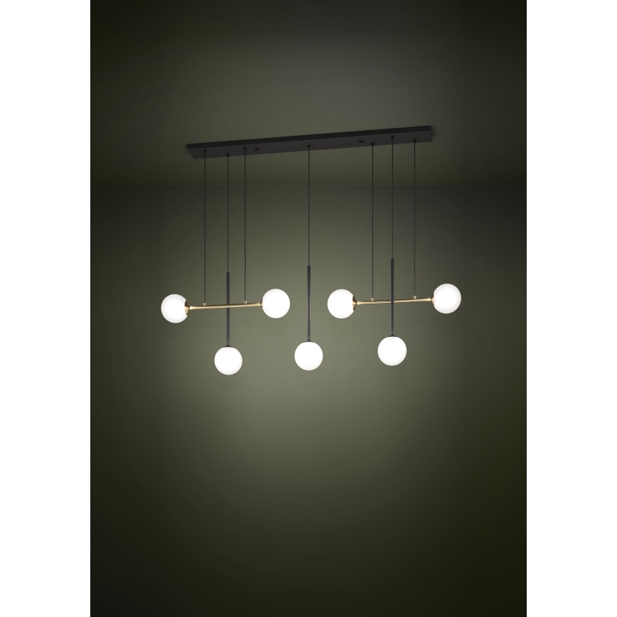 Eglo - Luster na lanku 7xE14/40W/230V zlatá/čierna