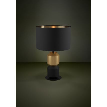 Eglo - Stolná lampa 1xE27/40W/230V čierna/zlatá