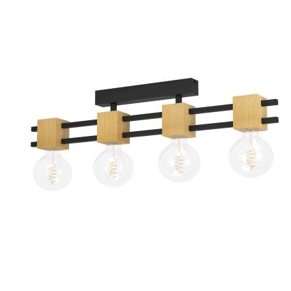 Eglo - Prisadený luster 4xE27/40W/230V čierna/hnedá