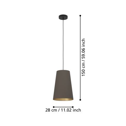 Eglo - Luster na lanku 1xE27/40W/230V hnedá