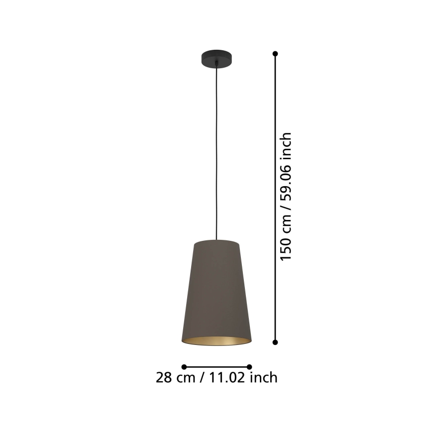 Eglo - Luster na lanku 1xE27/40W/230V hnedá